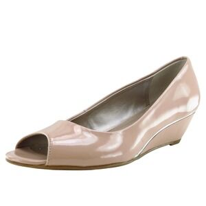 Alfani Women Sz 5.5 M Beige Peep Toe Synthetic Shoes